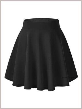 Stretchy Flared Mini Skater Skirt A-Line Casual